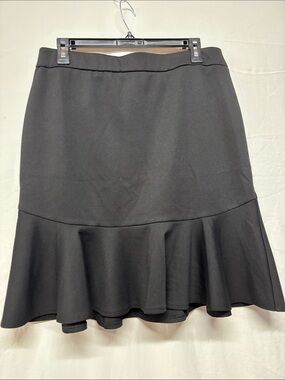 Reitmans Black A-Line Flounced Hem Skirt